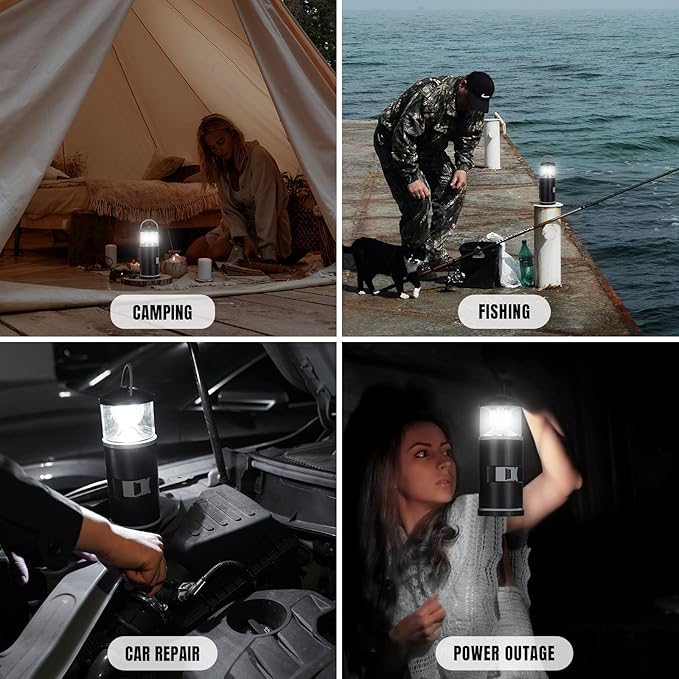 LED Lantern with Tool Kit, Fishing Gifts for Men, Christmas Gifts, Fathers Day Gifts, RealPlus Fishing Tool Kit for Men Dad Husband, Multitool Kit Gifts for Camping, Fishing, Hiking, Lighting
