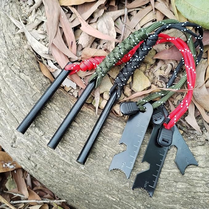 (Set of 3 Pieces Flint Emergency igniter,Camping Magnesium Rod Fire Starter,Outdoor Survival Ignition Rod