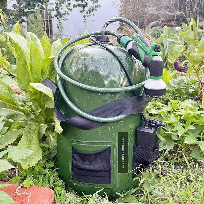 Vici 20L Portable Solar Camping Shower Bag Shower Electric Pump Tent car wash Equipment Outdoor spa Bath hot Water Bag Camping Furniture Accessories Portable Shower Pump