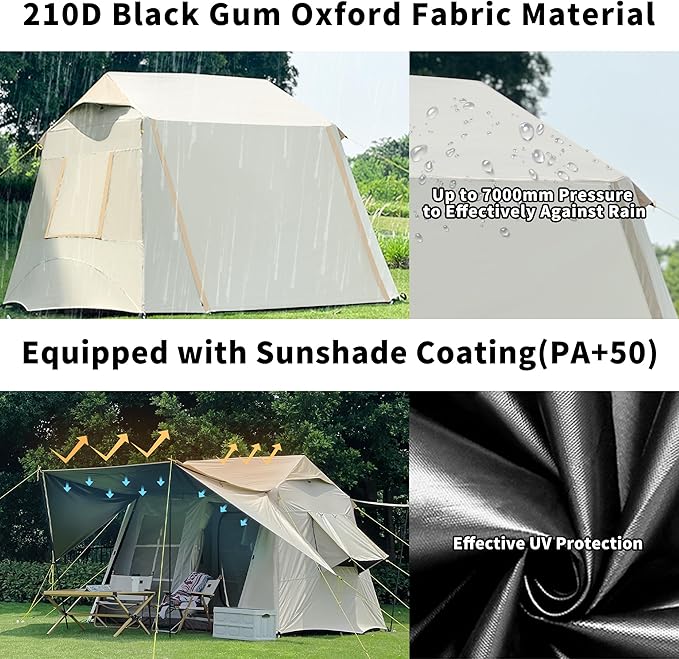Tent for Camping, 3-6 Person Family Tents with Spacious Interior, Waterproof Tent with Carry Bag for Family Camping Traveling Hiking Picnic