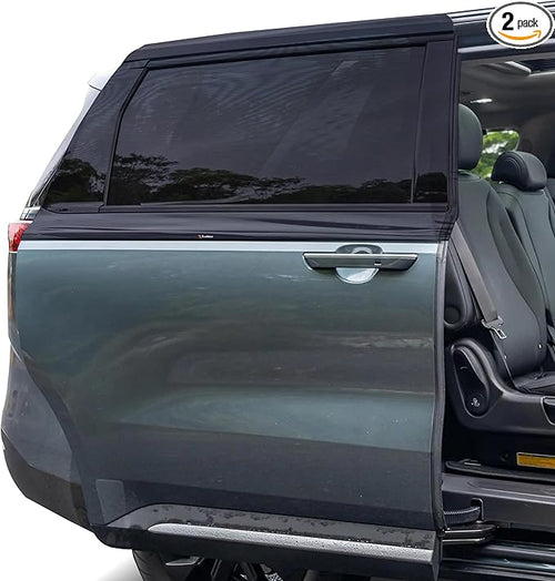 EcoNour Car Window Sun Shades for MPV & Minivan Sliding Door Rear Windows | Elastic Mesh Sunshade for Baby & Passenger Comfort | Car Window Accessories | 2 Pack Side Window Shades