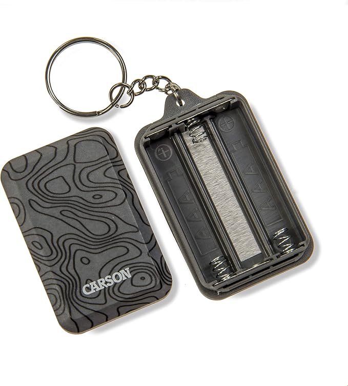 Carson COB LED Keychain Flashlight with Stainless Steel Keyring