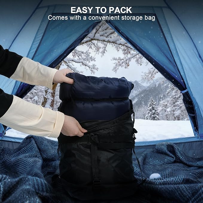 REDCAMP Flannel Sleeping Bag for Adults, Comfortable Cotton Sleeping Bags for Camping with Detachable Hood, Red/Grey/Blue