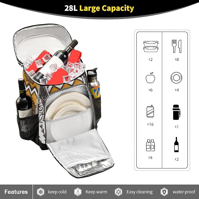 Cooler Backpack Insulated Leak Proof Beach Cooler Bag 30 Cans Waterproof Lightweight Soft Lunch Picnic Cooler for Men Women
