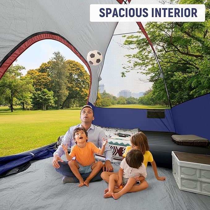 CAMPROS CP Tents for Camping 4 Person Tent Waterproof Windproof Double Layer Camping Tent, Easy Setup Dome Tent with Large Mesh Windows & Wider Door for Outdoor Camping & Hiking