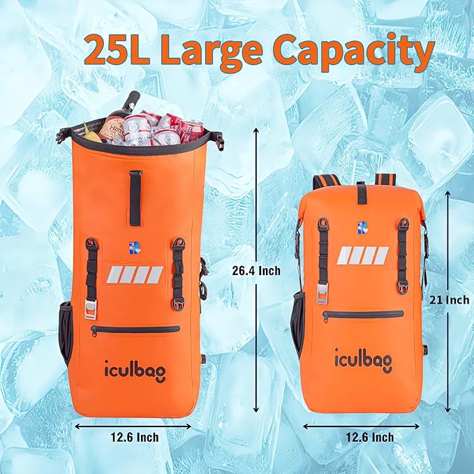 Cooler Bags Insulated Leak Proof Soft Ice 42Cans Large Cooler Backpack Insulated Waterproof Leak Proof Travel Hiking Beach Camping Picnic Lunch Bags for Men Women for 12Hour Cooling
