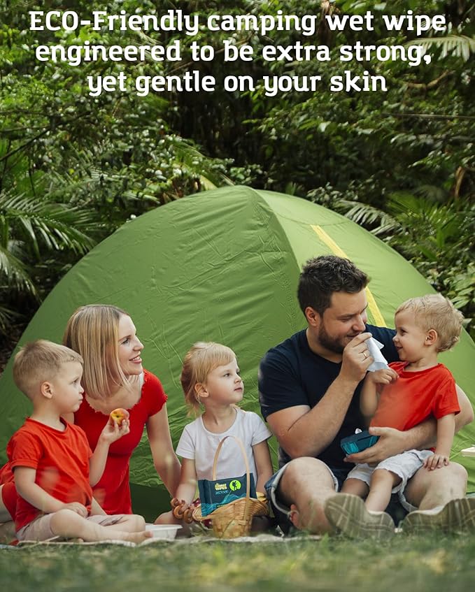 Combat Wipes ACTIVE Outdoor Wet Wipes - Extra Thick Camping Gear, Biodegradable, Body & Hand Cleansing/Refreshing Cloths for Backpacking & Gym w/Natural Aloe & Vitamin E (20 Packs, 500 Wipes).