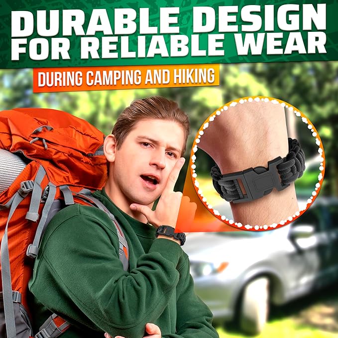 NADOBA Tactical Paracord Bracelets for Men - Elegant Design, Easy to Carry, Durable, Sturdy, Good for Gifting - Paracord Bracelet for Hiking, Camping, Traveling, Fishing, Hunting