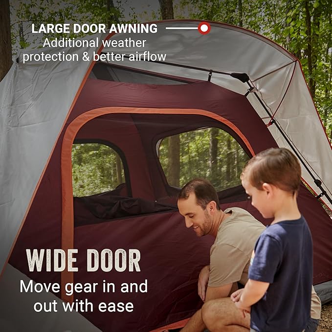 Coleman Skylodge Instant Tent 4/6/8 Person Tent Sets Up in About 1 Minute Weatherproof with Pre-Attached Poles & Carry Bag Made of PFAS-Free Materials