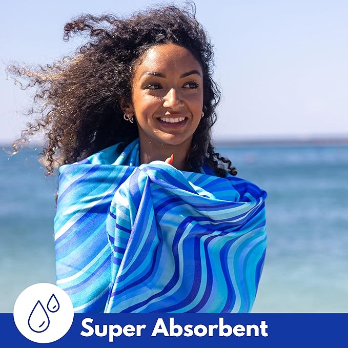 ECCOSOPHY Microfiber Beach Towel - Sand Free Towels are Quick Dry, Light Weight, Super Absorbent - Perfect Pool, Travel, Cruise, Camping Essentials - Oversized Extra Large for Adults 71x35 in
