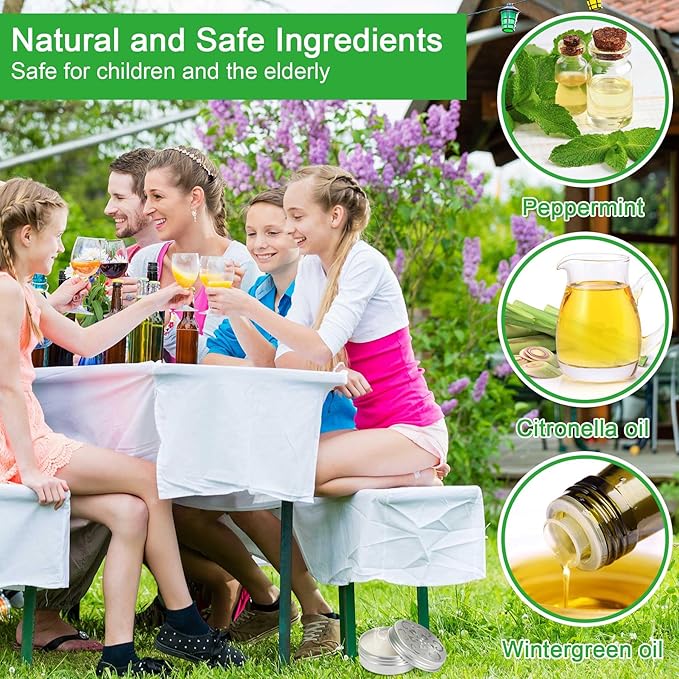 4 Pack Powerful Mosquito Repellent - Natural Deet Free Mosquito Repellent for Kids Adults Outdoor Patio Home Travel Camping Yard, Keep Mosquito Away Mosquito Barrier