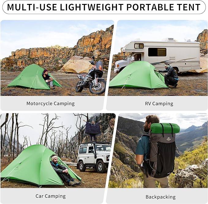 Naturehike Cloud-Up 2 Person Tent Lightweight Backpacking Tent with Footprint - Free Standing Ultralight Camping Hiking Backpack Tents Two Person Tent