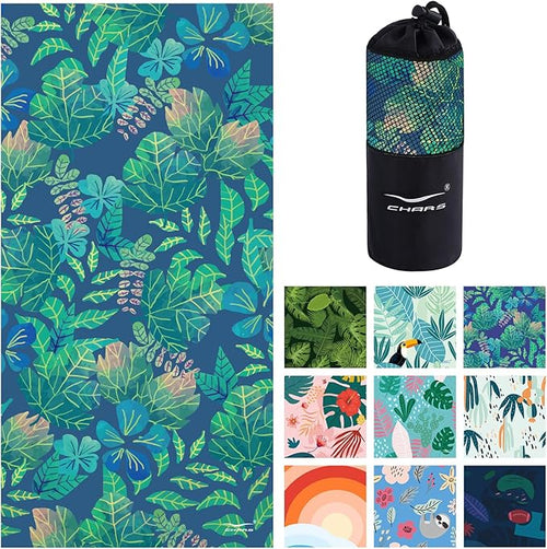 CHARS Microfiber Quick Drying Beach Towel Super Absorbent & Sand Free Towel for Kids Teens Adults Travel Gym Camping Pool Yoga Outdoor and Picnic(63"×31"/63"×39")