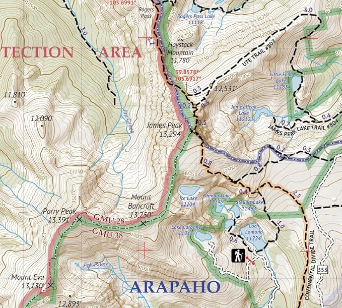 Indian Peaks - James Peak Wilderness - Colorado Topographic Hiking Map (2021)