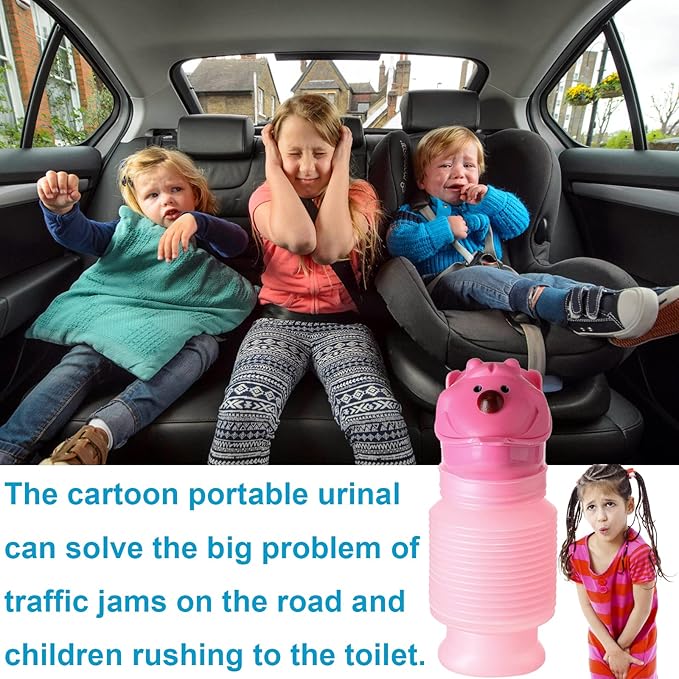 Scalable Emergency Urinal, 600ml Portable Toilet for Car, Portable Mini Outdoor Camping Travel Shrinkable Personal Mobile Toilet Potty Pee Bottle for Kids Adult