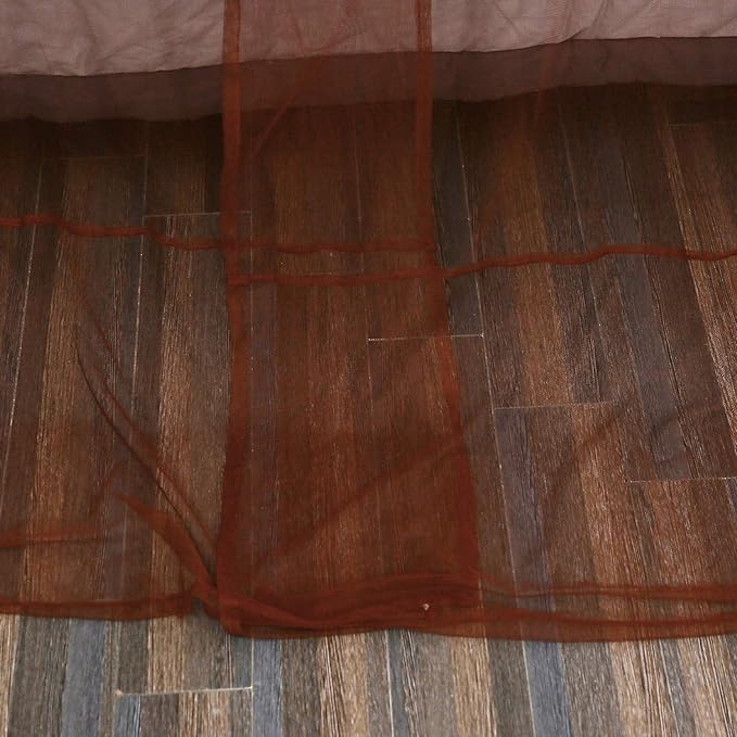 Mengersi 4 Corner Post Canopy Bed Curtains Mosquito Net Twin to Twin XL Size Bed,Netting Bed Curtains for Camping, Patio,Indoor Outdoor Net (80x40x80, Coffee)