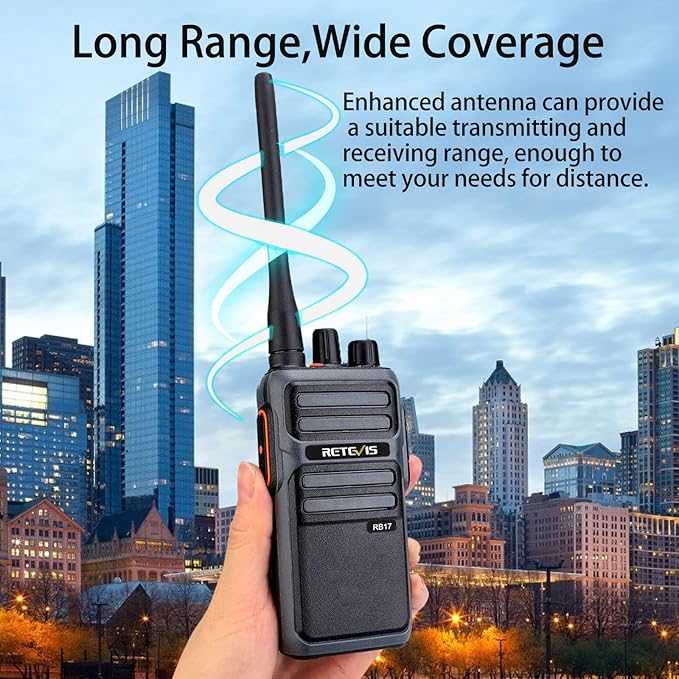 Retevis RB17 Walkie Talkies for Adults,Rechargeable 2 Way Radio with USB Charging,Durable Two Way Radios with 4400mAh Large Battery,Handsfree Emergency Alarm,for Gifts Skiing Hunting Outdoor(4 Pack)