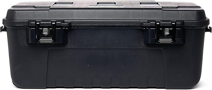 Plano Sportsman Trunk with Wheels, Black, 108-Quart, Lockable Storage Box, Rolling Sportsman Trunk, Hunting Gear and Ammunition Bin, Heavy-Duty Containers for Camping, Large