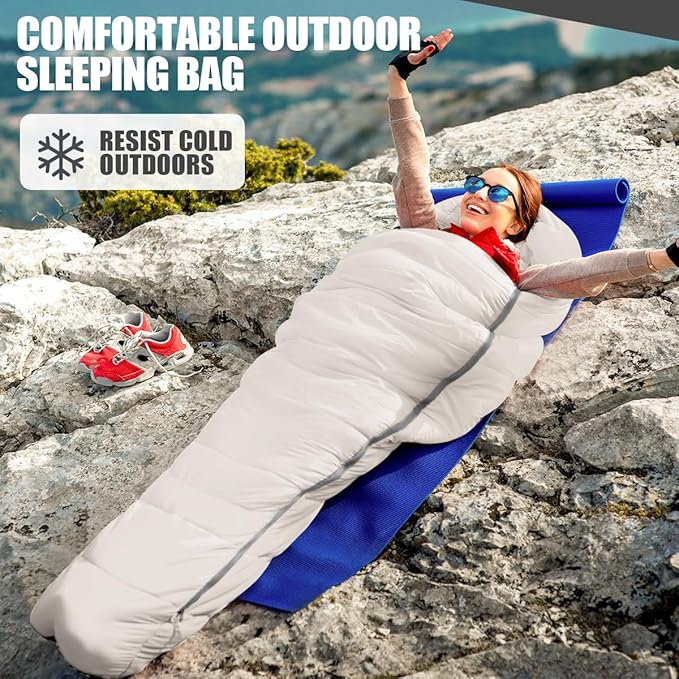 OBTANIM Sleeping Bags Portable Waterproof Camping Sleeping Bag for Adults Kids 4 Seasons Cold Weather or Warm Backpacking Hiking Mountaineering Indoor Outdoor Use