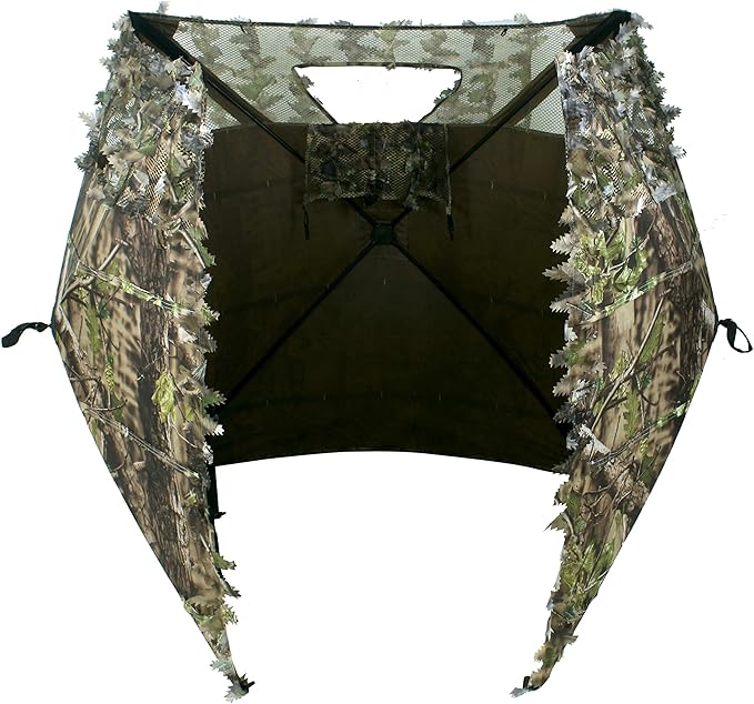 AUSCAMOTEK Pop Up Ground Blind for Deer Duck Turkey Hunting Portable Quick Setup Lightweight Green/Brown/Dry Grass Ground Peg Included