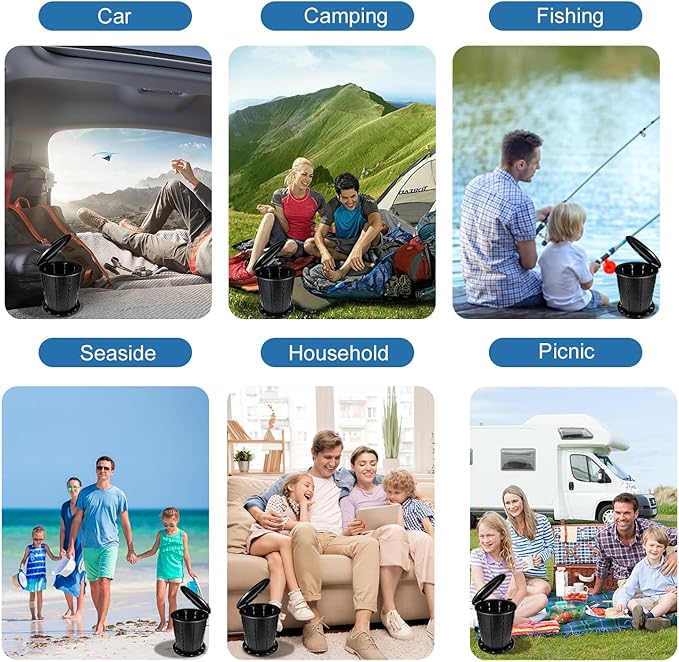 Retractable Portable Toilet, Adjustable Height Foldiing Toilet with Lid, Portable Travel Toilet for Adults Kids, for Car/Camping/Hiking/Fishing/Long Trips/Beach, Essential for Outdoor Travel