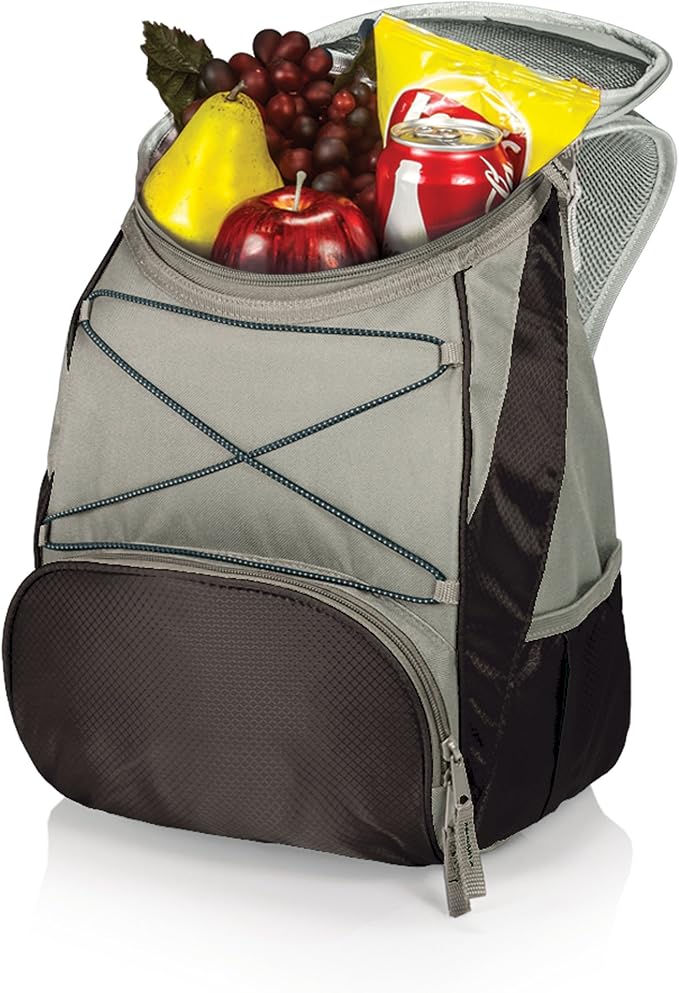 ONIVA - a Picnic Time brand PTX Backpack Cooler, Soft Cooler Backpack, Insulated Lunch Bag, (Black with Gray Accents)