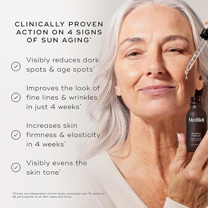 Medik8 Super C Ferulic - 30 Percent Ethylated L-Ascorbic Acid Vitamin C Serum - With Vitamin E and Ferulic Acid - Targets Signs of Aging - 1.0 oz