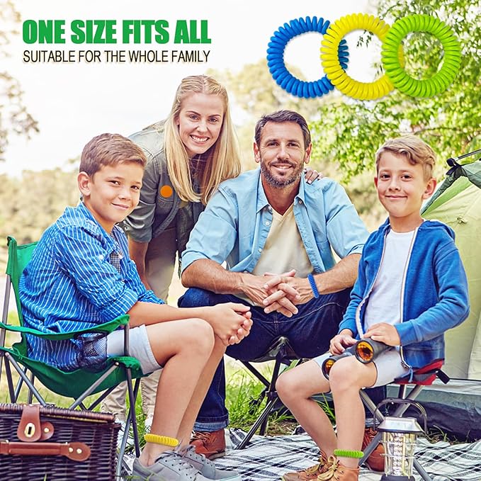 Mosquito Repellent Bracelets 20 Pack, Individually Wrapped Mosquito Repellent Bands with 60 Pcs Mosquito Repellent Stickers Patches, DEET Free Insect Bug Mosquito Repellent Wristbands for Adults Kids