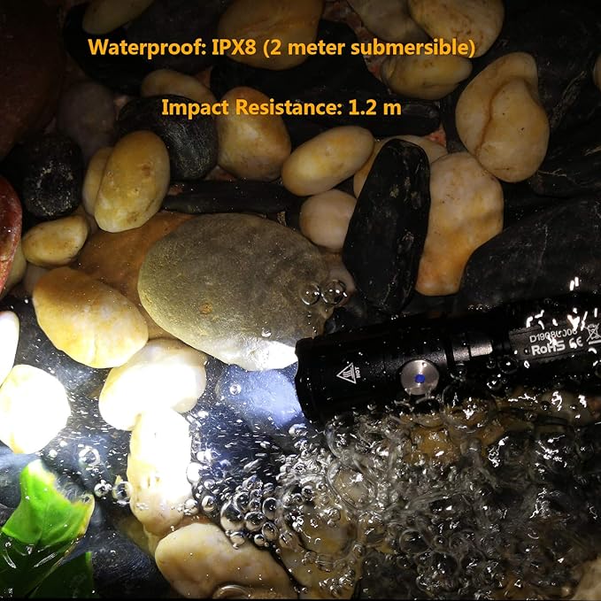 MX65 Tactical Flashlight 1060 Lumens Built-in a Fast Charging Rechargeable LED Handheld Flashlights 5 Brightness Waterproof Flashlight