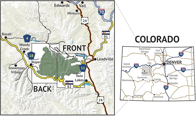 Outdoor Trail Maps LLC Hunter-Fryingpan/Mount Massive Wilderness - Colorado Topographic Hiking Map (2018)