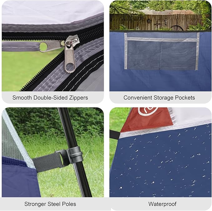 CAMPROS CP Tents for Camping 4 Person Tent Waterproof Windproof Double Layer Camping Tent, Easy Setup Dome Tent with Large Mesh Windows & Wider Door for Outdoor Camping & Hiking
