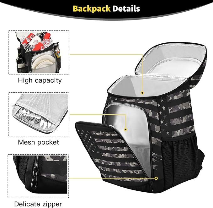 Cooler Backpack Insulated Leak Proof Beach Cooler Bag 30 Cans Waterproof Lightweight Soft Lunch Picnic Cooler for Men Women
