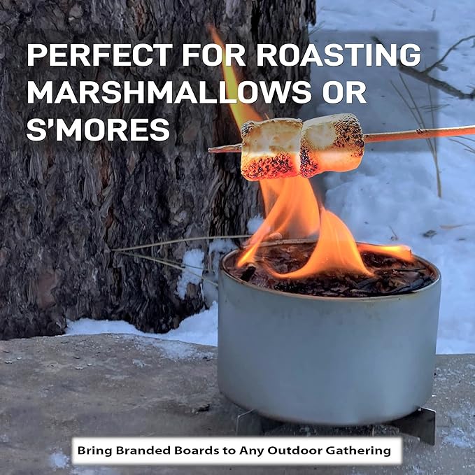 | Made in USA | Portable Mini Bonfire Campfire in a Can | Reusable & up to 5 Hours of Burn Time | Picnics Parties S'Mores Gifts Bushcraft Camping Survival Emergencies