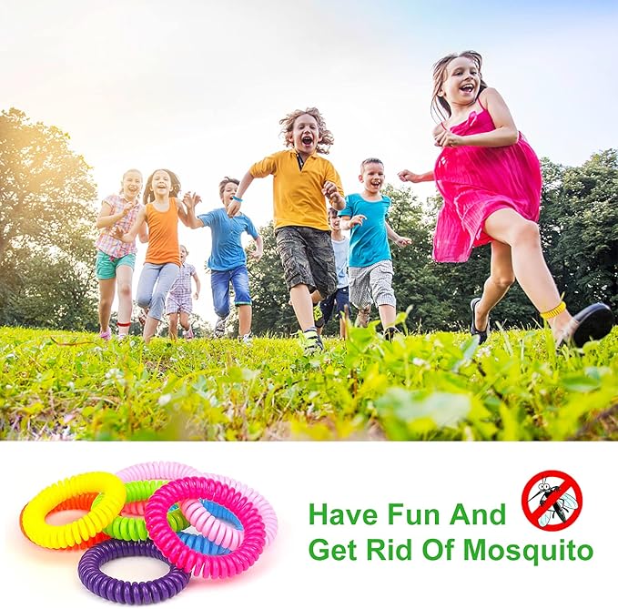 40 Pack Mosquito Repellent Bracelets, Individually Wrapped DEET-Free Insect & Bug Repellent Wrist Bands for Kids & Adults Outdoor Camping Fishing Traveling