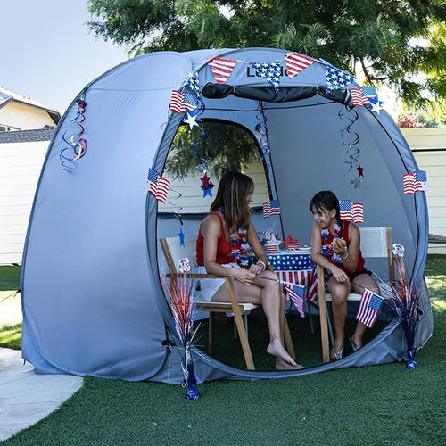 LEEDOR Pop Up Screen House Tent, UPF 50+ and Windproof Dome Outdoor Canopy Tent with Roll Up Zipped Door Privacy Gazebo, Compact and Lightweight for Party Camping Fishing Picnic, Grey