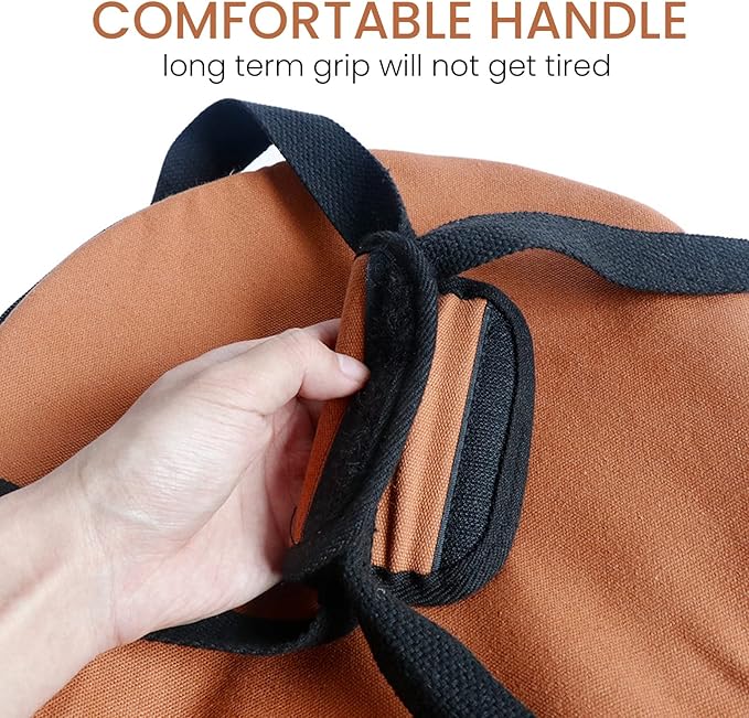 Topyond Camp Kitchen Organizer, Camp Utensil Organizer, Outdoor Large Round Cookware Bag, Foldable Waterproof Canvas Camping Sundries Storage Bag with Pearl Cotton Inside