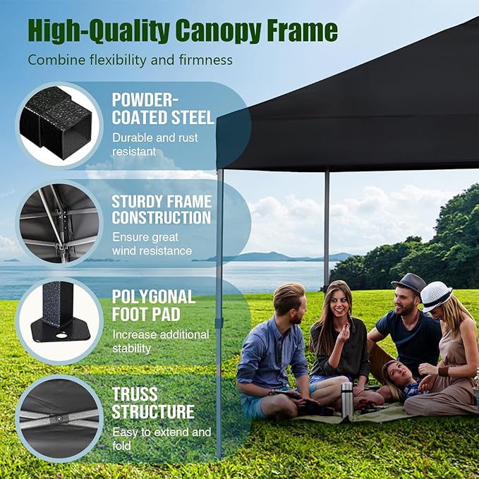 Eurmax USA NOMATTER ONE-Person Open&Close 10x10ft Pop Up Canopy Tent,Portable Shelter Canopy for Outdoor Events,Instant Canopies, Temporary Sunshade,Bonus 4 Sand Bags(Hi-Vis Orange)