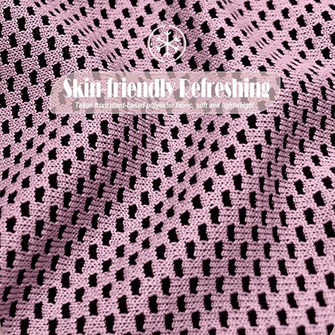 10 Pack Cooling Towels Bulk Microfiber Ice Towel Quick Dry Breathable Chilly Sweat Towel Stay Cool Towel for Neck Face Yoga Gym Workout Running Pilates Beach with Carabin Bag, 40x12'', Pink