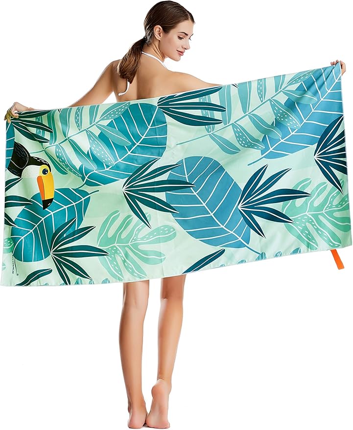 CHARS Microfiber Quick Drying Beach Towel Super Absorbent & Sand Free Towel for Kids Teens Adults Travel Gym Camping Pool Yoga Outdoor and Picnic(63"×31"/63"×39")