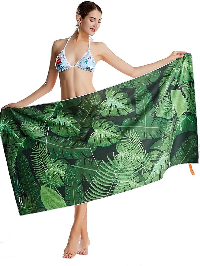 CHARS Microfiber Quick Drying Beach Towel Super Absorbent & Sand Free Towel for Kids Teens Adults Travel Gym Camping Pool Yoga Outdoor and Picnic(63"×31"/63"×39")