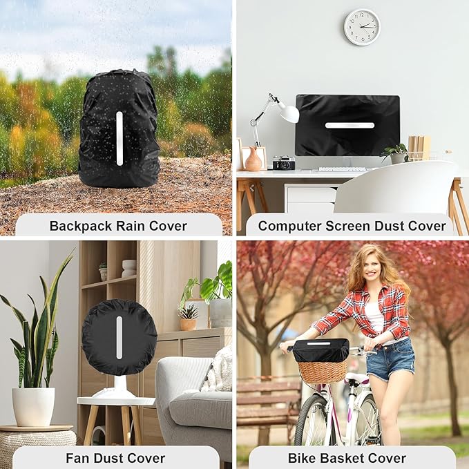 LAMA 2 Pack Waterproof Rain Cover for Backpack, Reflective Rucksack Rain Cover for Anti-dust/Anti-Theft/Bicycling/Hiking/Camping/Traveling/Outdoor Activities (Black, XL)