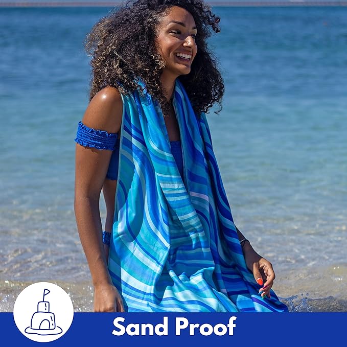 ECCOSOPHY Microfiber Beach Towel - Sand Free Towels are Quick Dry, Light Weight, Super Absorbent - Perfect Pool, Travel, Cruise, Camping Essentials - Oversized Extra Large for Adults 71x35 in