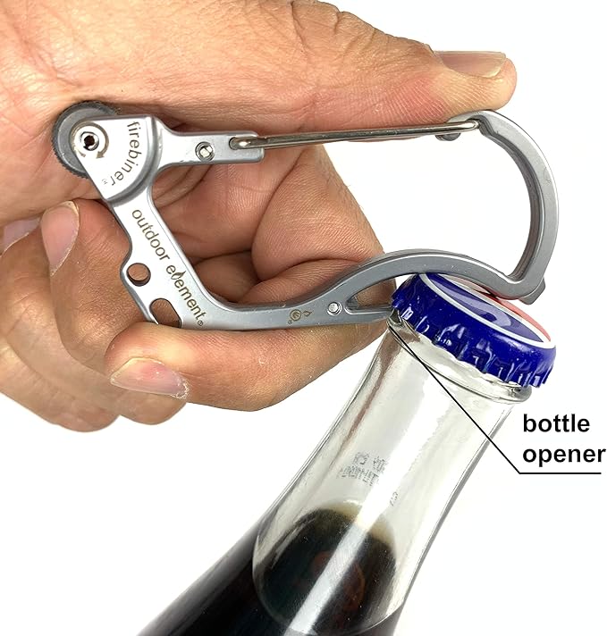Firebiner 6-in-1 Fire-Starting Carabiner EDC Emergency Multitool -Keychain,Utility Blade,Bottle Opener,& More