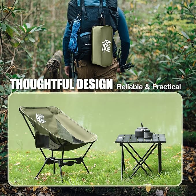 Ultralight Backpacking Chair,Compact Folding Camping Chair,Supports 300lbs,Portable Travel & Hiking Chair,Lightweight Design,Perfect for Hiking Gear, Picnics and Traveling