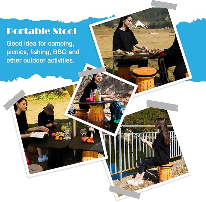 2025 Upgraded XXL Collapsible Stool with Cushion, 1000 lbs Capacity & 19.7-in High, Wider & Taller Heavy Duty Portable Telescoping Foldable Seat for Adults Camping, Travel, Music Festivals, Outdoors