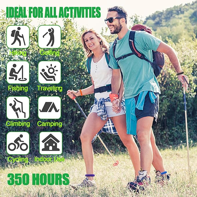 Mosquito Repellent Bracelets 20 Pack, Individually Wrapped Mosquito Repellent Bands with 60 Pcs Mosquito Repellent Stickers Patches, DEET Free Insect Bug Mosquito Repellent Wristbands for Adults Kids