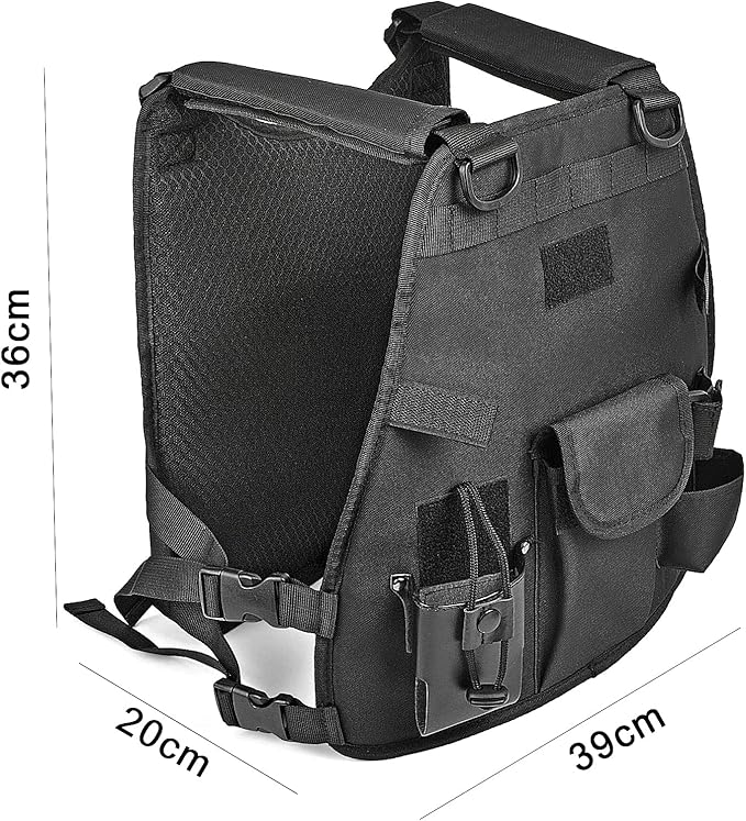 Heavy Duty Radio Harness Holder, Tactical Chest Tool Pag Front Pounch Holster Pack for Baofeng UV5R Motorola Talkabout Yaesu Kenwood Two Way Radio Walkie Talkie