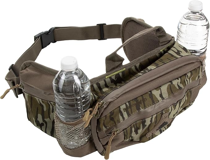 North Mountain Gear Camouflage Fanny Pack Lightweight Waterproof Military Hunting Climbing Camping Accessories (Mossy Oak Bottomland)