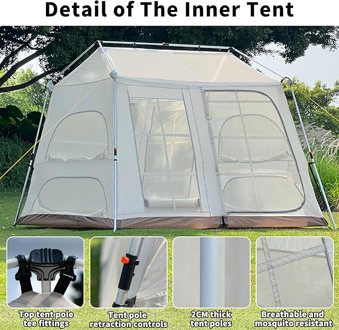 Tent for Camping, 3-6 Person Family Tents with Spacious Interior, Waterproof Tent with Carry Bag for Family Camping Traveling Hiking Picnic