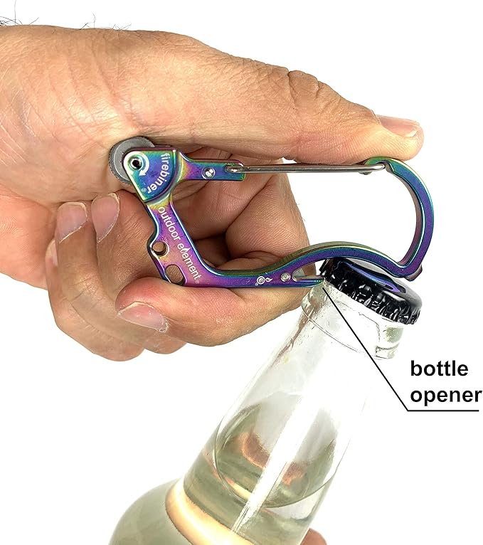 Firebiner 6-in-1 Fire-Starting Carabiner EDC Emergency Multitool -Keychain,Utility Blade,Bottle Opener,& More
